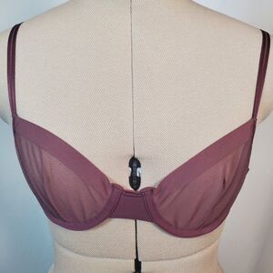 Arden B Demi Bra 32A Brown Sheer Unlined Underwire Lightweight Neutral Basic
